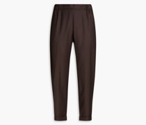 Cropped Karottenhose aus Wollflanell
