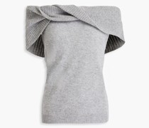 Schulterfreies Oberteil aus einer Kaschmirmischung mit Twist-Detail S