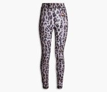 Cropped Stretch-Leggings mit Logoapplikation
