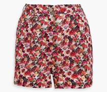 Shorts aus Leinen mit floralem Print S
