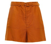 Shorts aus Canvas mit Gürtel