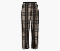 Cropped Hose mit geradem Bein aus Tweed aus einer Wollmischung mit Pailletten