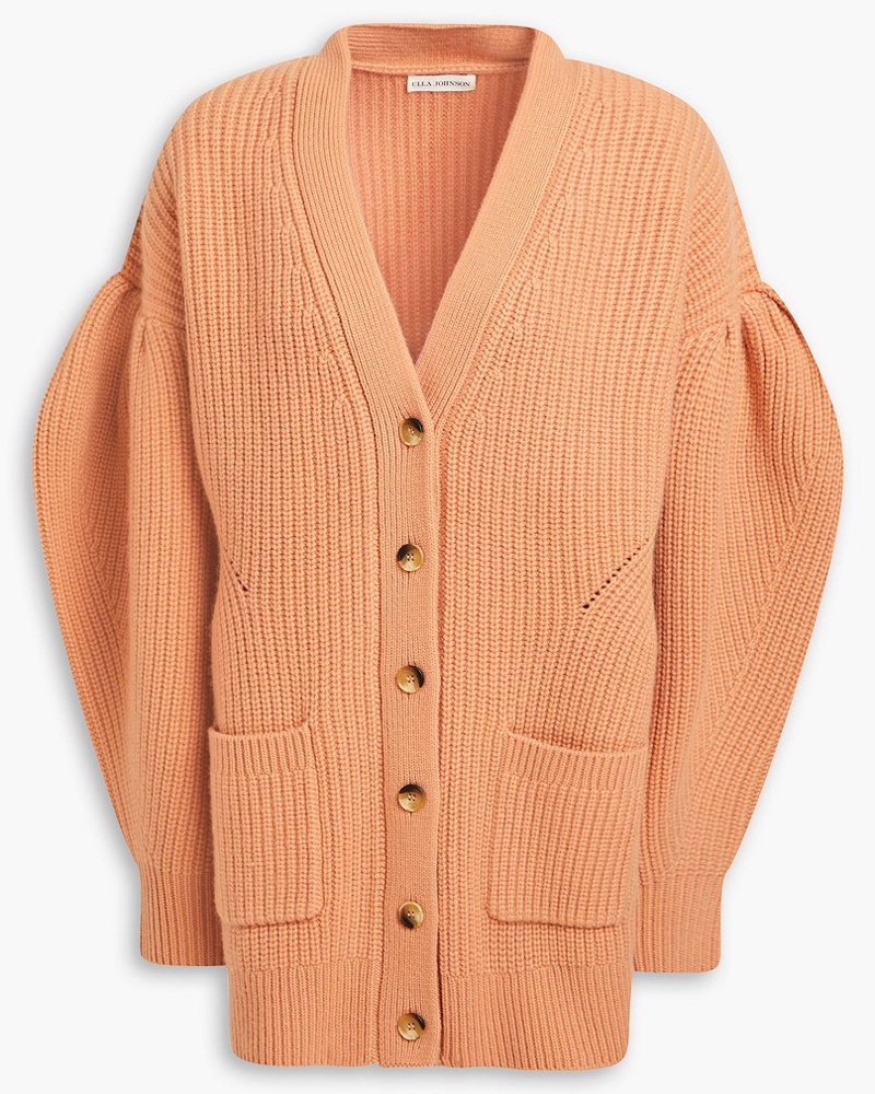 Ulla Johnson Damen Tiie Cardigan aus einer gerippten Wo-Kaschmirmischung