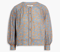 Oberteil aus Baumwollgaze mit floralem Print L