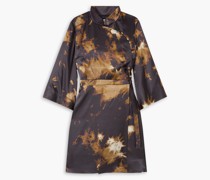 Who By Fire bedrucktes Mini-Wickelkleid aus Satin