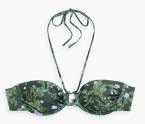 Bronce Peonia Ocaso Neckholder-Bikini-Oberteil mit Bügel und floralem Print