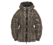 Berlin Daunenjacke aus gestepptem Shell mit Kapuze und Schlangenprint