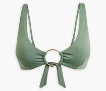 Jade Triangel-Bikini-Oberteil mit Ringverzierungen
