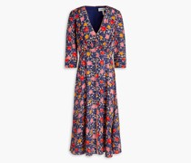 Eve bedrucktes Midikleid aus Crêpe de Chine aus Seide