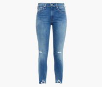 Halbhohe Skinny Jeans inDistressed-Optik