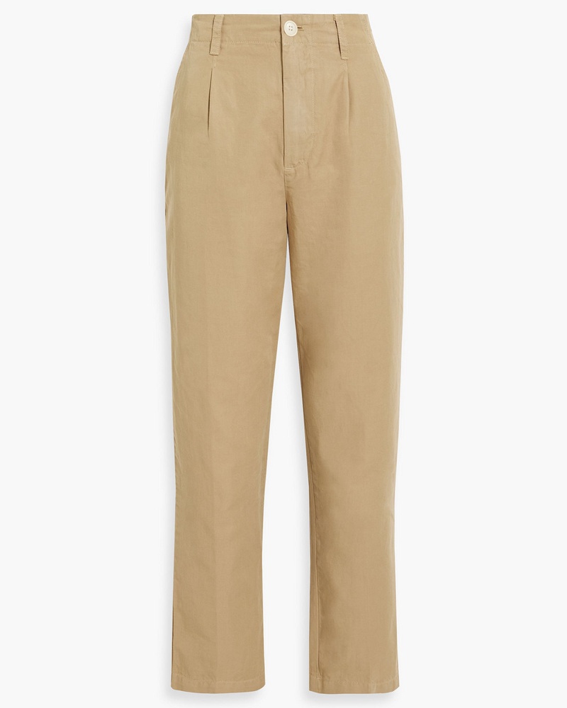 Alex Mill Damen Plissierte Hose mit geradem Bein aus einer Baumwoll-Leinenmischung