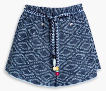 Verzierte Shorts aus Jacquard aus einer Baumwollmischung mit Gürtel
