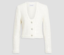 Esme Cropped Jacke aus Bouclé-Tweed mit Pailletten