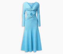 Paige geripptes Midikleid aus einer Baumwollmischung mit Cut-outs