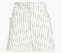 Shorts aus Twill aus einer Baumwoll-Leinenmischung mit Streifen