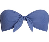 Gerippte Bandeau-Bikini-Oberteil mit Knotendetail