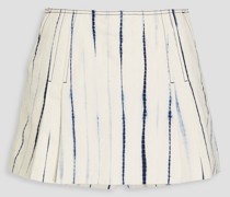 Shorts aus Baumwoll-Twill mit Batikmuster und Falten