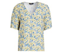 Bluse aus Crêpe mit floralem Print