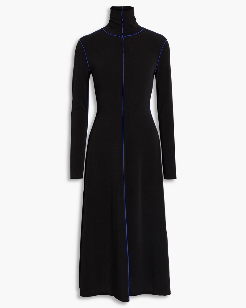 Proenza Schouler Damen Midikleid aus Stretch-Crêpe mit Rollkragen