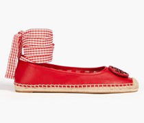 Espadrilles aus Leder mit Applikationen