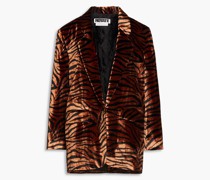 Maggie tiger-print velvet blazer