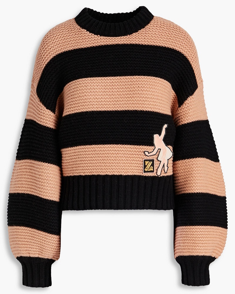 Zimmermann Damen Cropped Pullover aus Merinowolle mit Streifen 00
