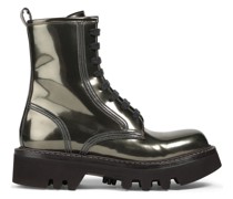Combat Boots aus Metallic-Leder