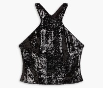 Nour Tanktop au Crêpe de Chine mit Pailletten