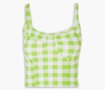 Veronica Cropped Oberteil aus Stretch-Material mit Gingham-Karo S