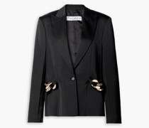 Blazer aus glänzendem Twill mit Kettenverzierung