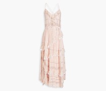 Sylvan gestuftes Midikleid aus Crêpe de Chine
