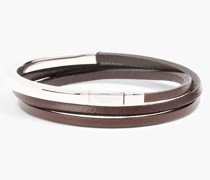 Armband aus Sterlingsilber und Leder S