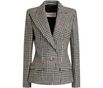 Blazer aus Woll-Tweed mit Glencheck-Muster