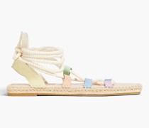 Espadrille-Sandalen aus Velourslederimitat