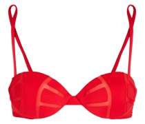 Bikini-Oberteil mit Mesh-Besatz