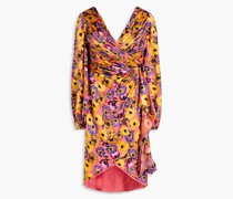 Monika Kleid aus Devoré-Chiffon mit Wickeleffekt und floralem Print