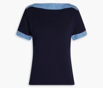 Indret T-Shirt aus Baumwolle mit Denimbesatz