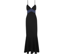 Marissa cutout two-tone crepe gown