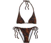 Triangel-Bikini aus Frottee aus einer Baumwollmischung mit Tigerprint 0