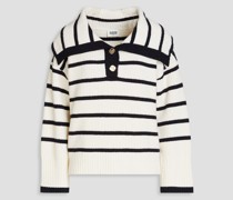 Mavie Pullover aus einer gerippten Wollmischung mit Streifen