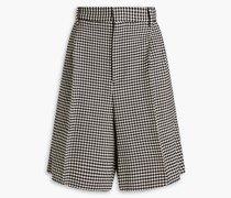 Shorts aus Twill aus einer Wollmischung mit Gingham-Karo und Falten
