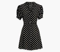 Bel Hemdkleid aus Crêpe de Chine aus Seide inMinilänge mit Polka-Dots