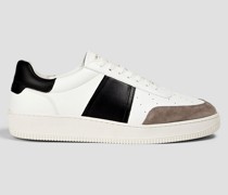 Sneakers aus Veloursleder und perforiertem Leder