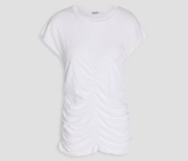 T-Shirt aus Supima®-Baumwoll-Jersey mit Flammgarneffekt und Raffungen