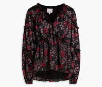Simmons Bluse aus glänzendem Twill mit floralem Print S