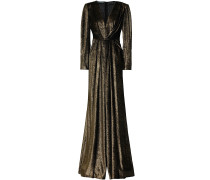 Wrap-effect Devoré-velvet Gown
