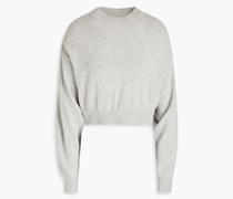Cropped Strickpullover mit Tülleinsätzen und Cut-outs S