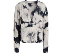 Cardigan aus Baumwolle mit Batikund Zopfstrickmuster S
