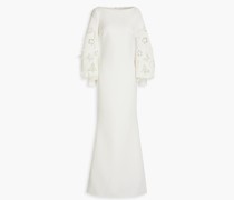 Robe aus lasergeschnittenem Scuba mit Applikationen