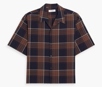 Kariertes Hemd aus Seersucker aus einer Baumwollmischung